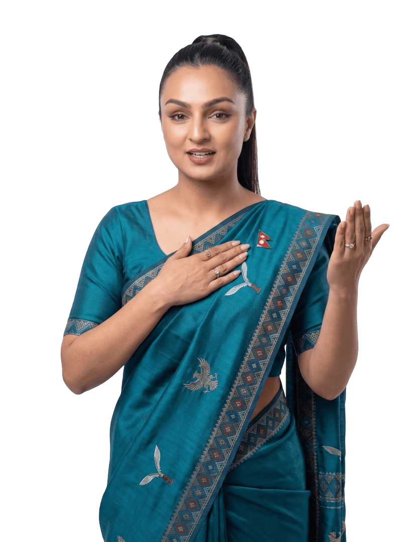 Aaditi Pokharel as a Nepali politician and community leader advocating for education, equality, and the future of Nepal